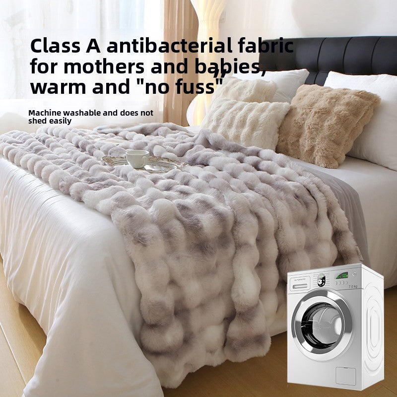 Luxury-lite rabbit fur blanket for office afternoon nap blanket Wearduffled.com