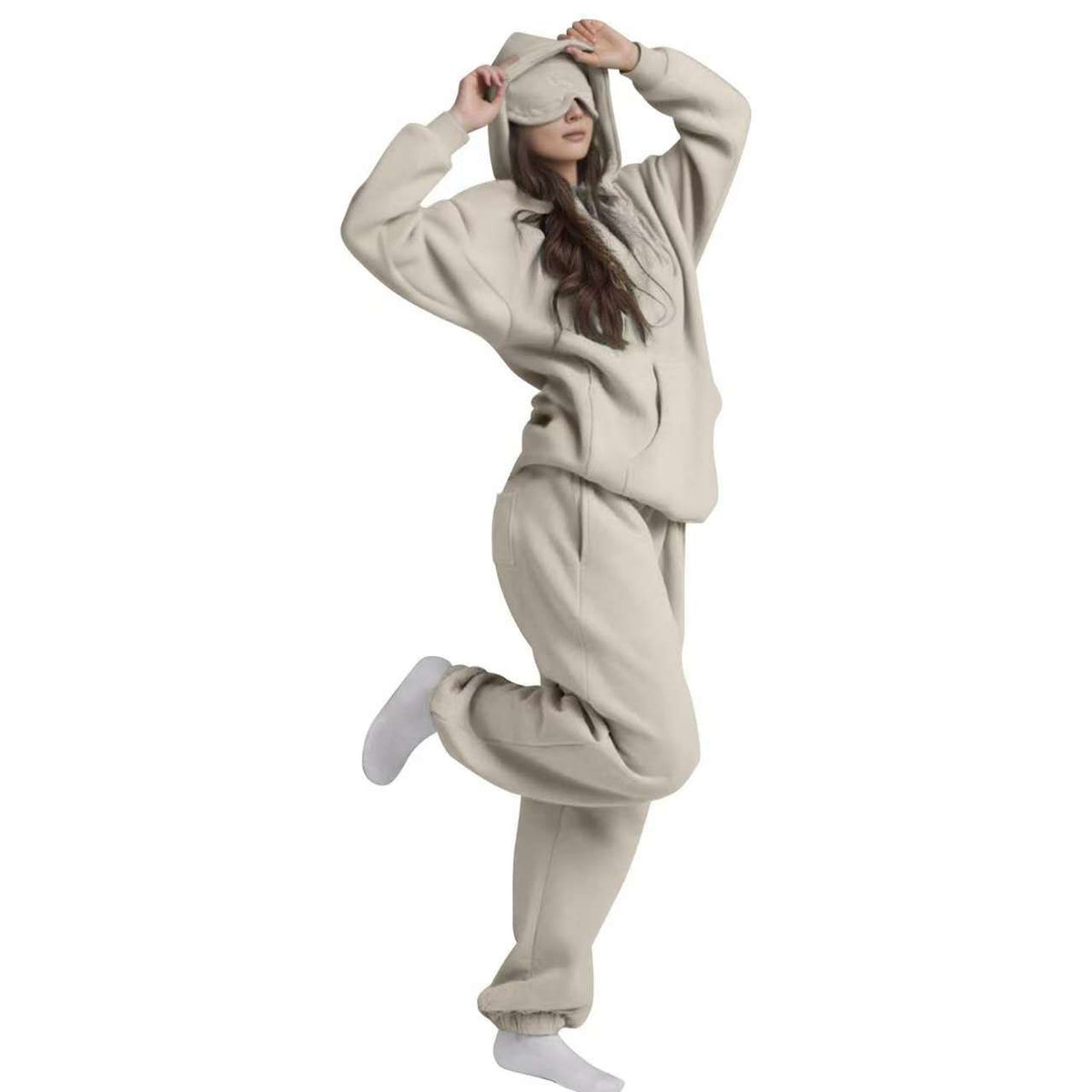 Built-in Eye Mask Hoodie Set Wearduffled.com