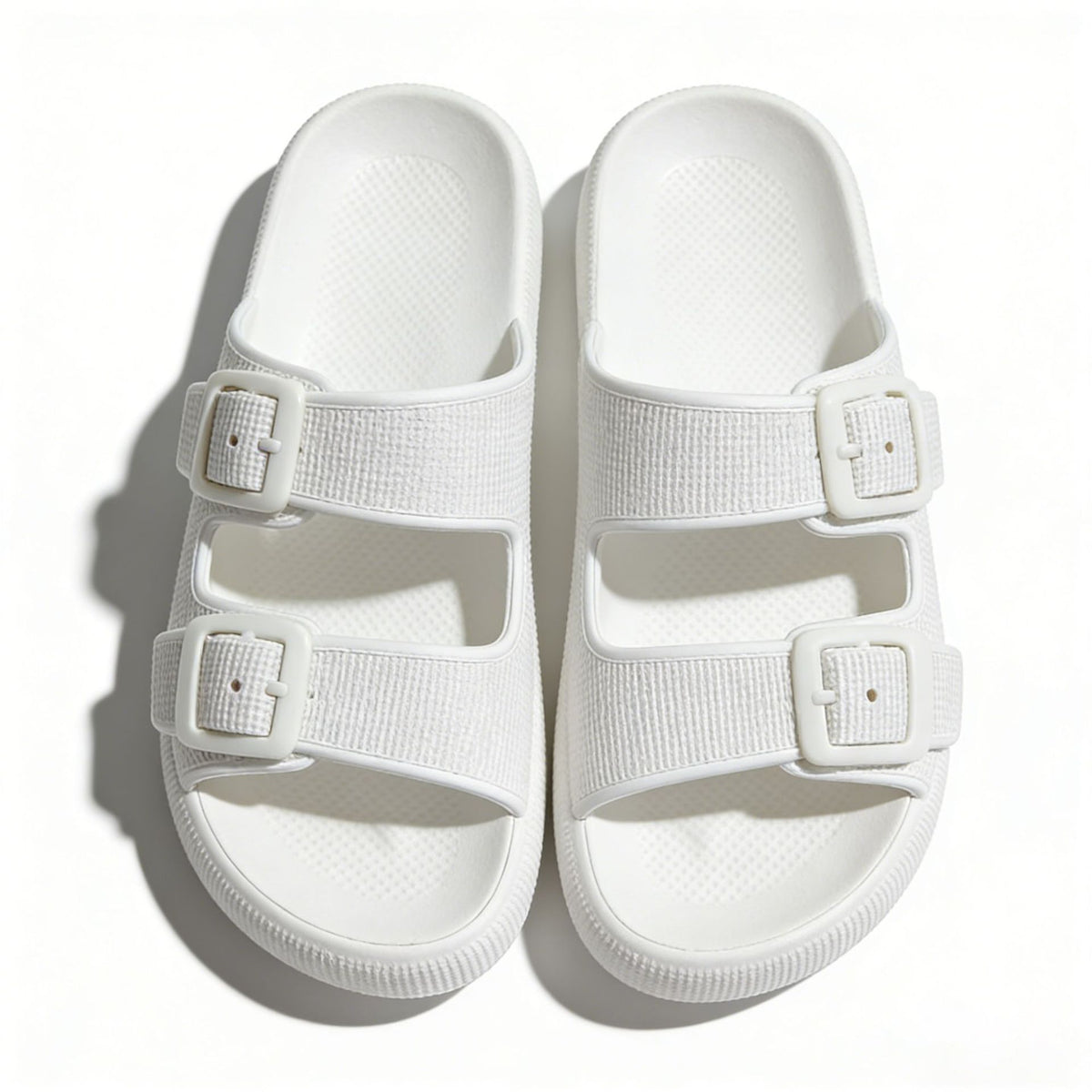 Thick-Soled EVA Slippers with Double Buckle Wearduffled.com