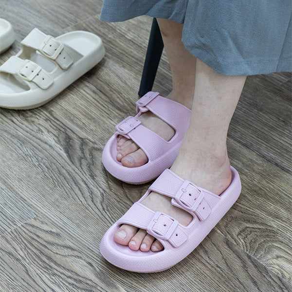 Thick-Soled EVA Slippers with Double Buckle Wearduffled.com