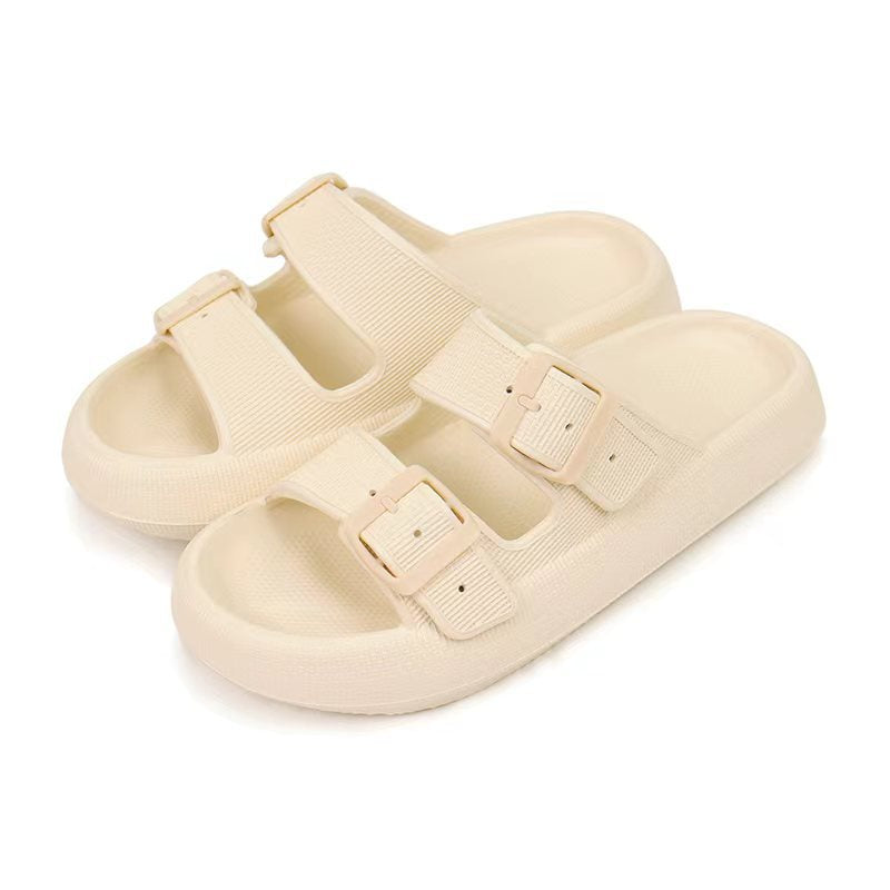 Thick-Soled EVA Slippers with Double Buckle Wearduffled.com