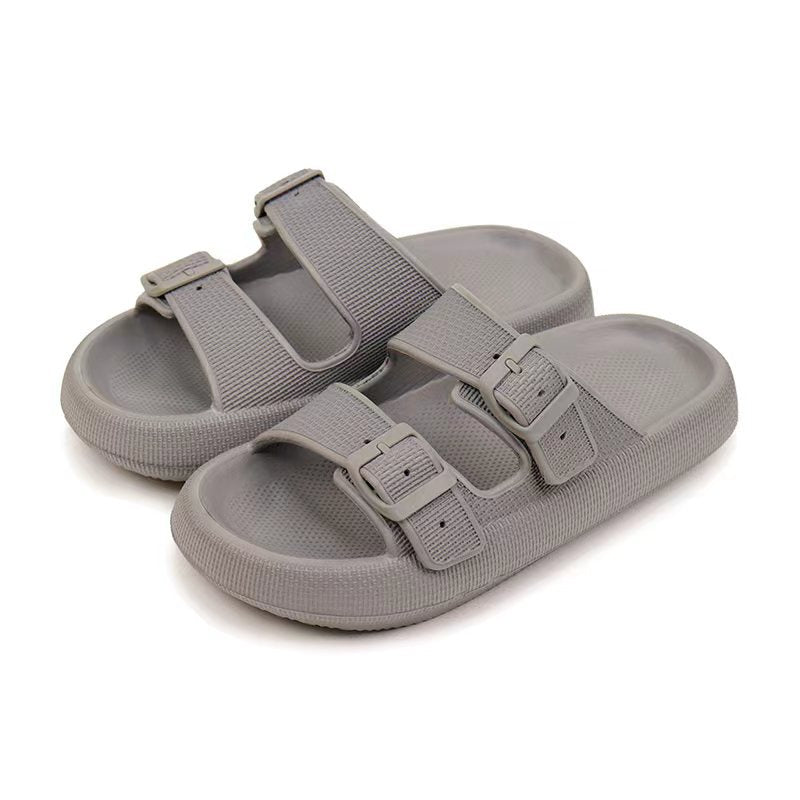 Thick-Soled EVA Slippers with Double Buckle Wearduffled.com