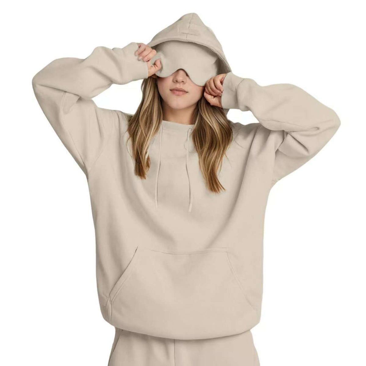 Built-in Eye Mask Hoodie Set Wearduffled.com
