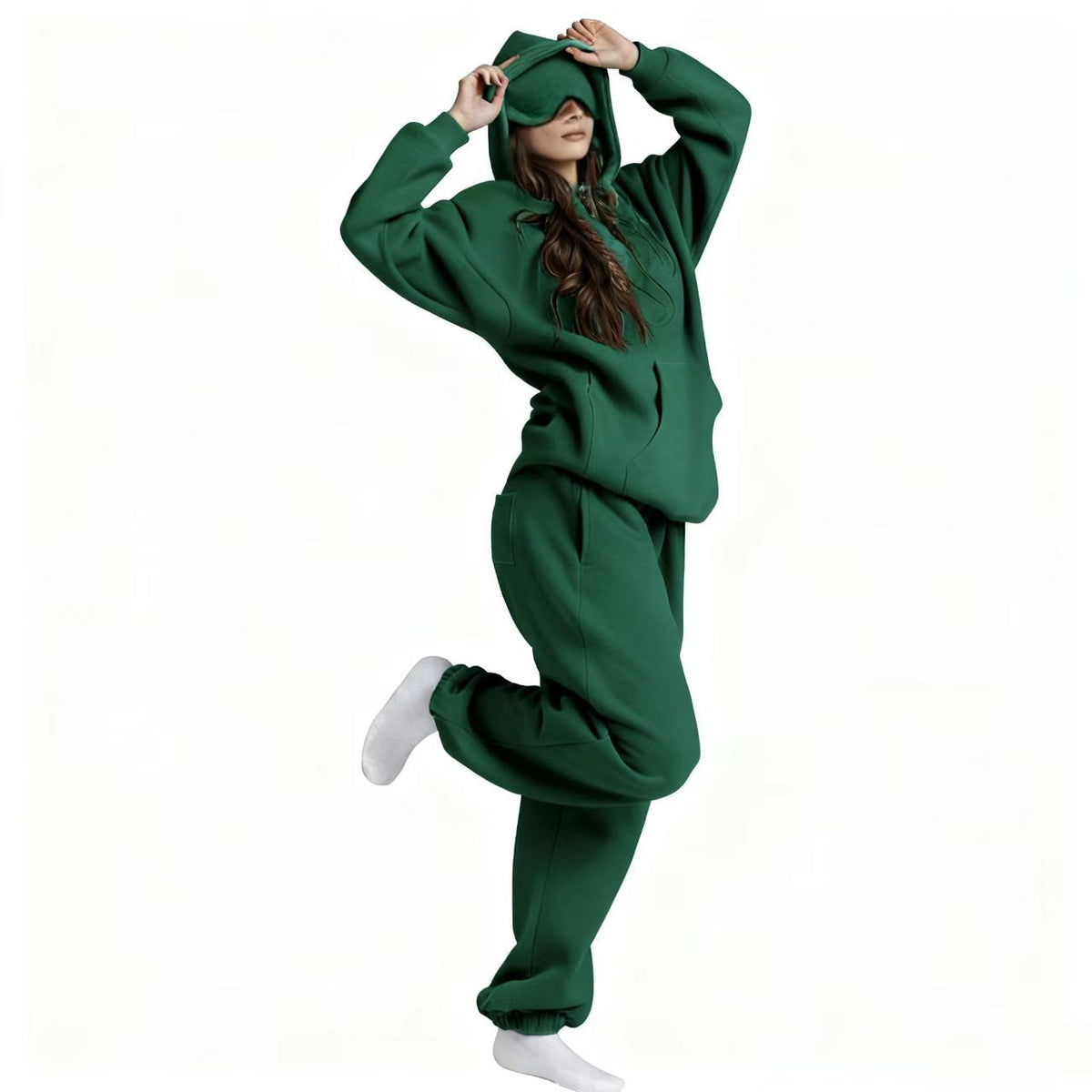 Built-in Eye Mask Hoodie Set Wearduffled.com