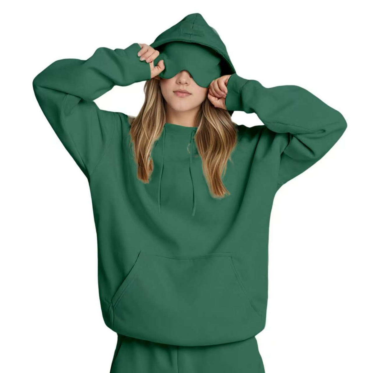 Built-in Eye Mask Hoodie Set Wearduffled.com