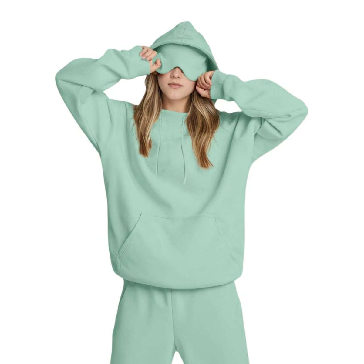 Built-in Eye Mask Hoodie Set Wearduffled.com