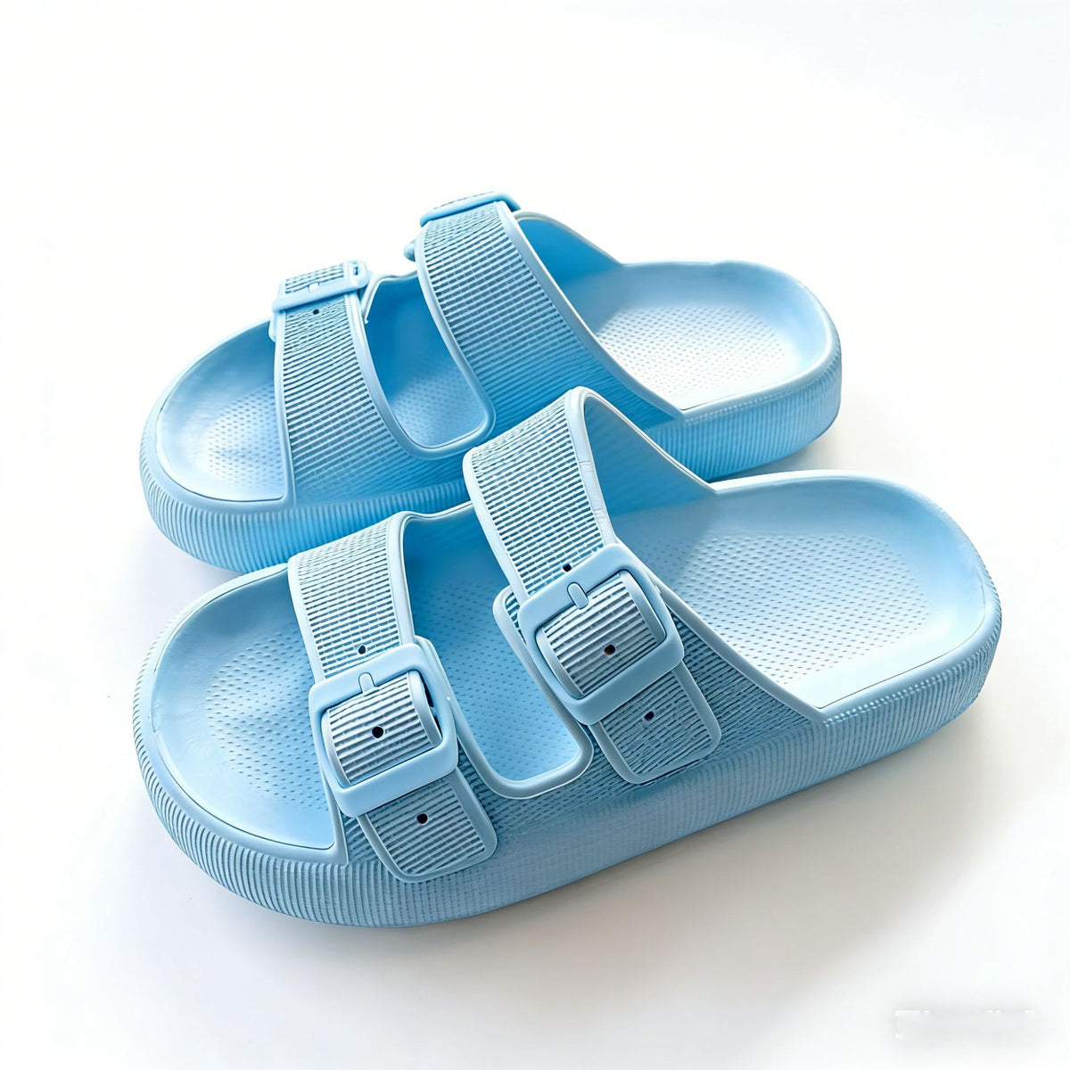 Thick-Soled EVA Slippers with Double Buckle Wearduffled.com