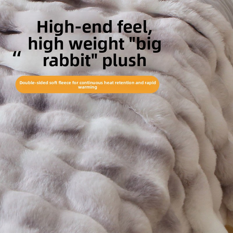 Luxury-lite rabbit fur blanket for office afternoon nap blanket Wearduffled.com