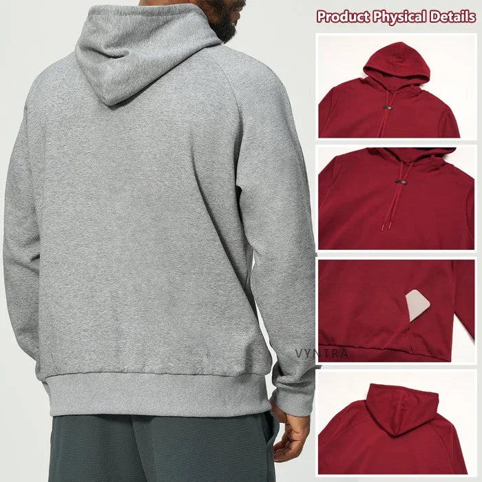 Herentrui met capuchon, lange mouwen, van katoen-polyestermix, met kangoeroezak, geschikt voor buitenactiviteiten en hardlopen. Wearduffled.com