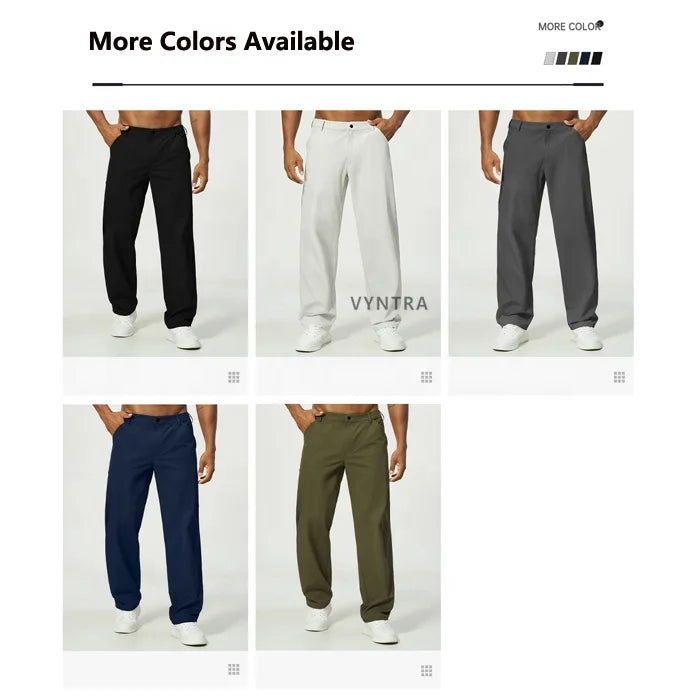 Waterafstotende, snel drogende, rechte joggingbroek voor heren met zakken, geschikt voor zakelijk casual, outdoor, golf en sport, met aangepaste logo's. Wearduffled.com