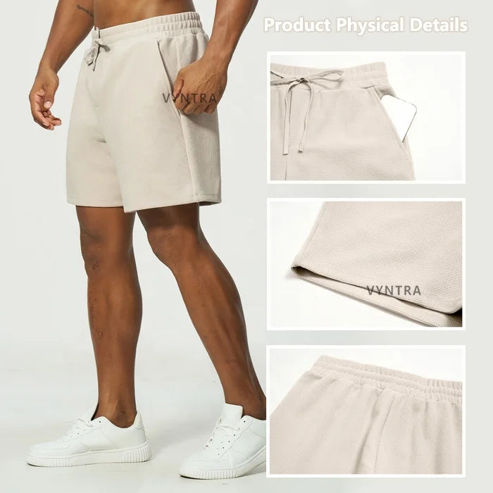 Custom Casual Waffle Antistatische Zwarte Heren Running Workout Tennis Fitness Sport Gym Golf Basketbal Actieve Shorts Wearduffled.com