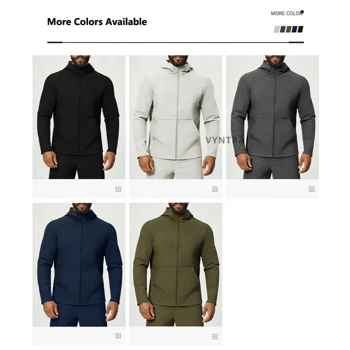 Waterdichte fleece gevoerde full-zip lange mouwen actieve sportjas voor heren, geschikt voor workout, reizen, golf en outdoor activiteiten, met capuchon. Wearduffled.com