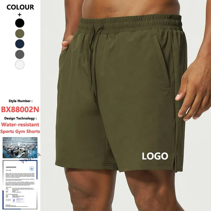 Waterdichte, snel drogende sport shorts voor heren met zak, geschikt voor fitness, zakelijk casual, outdoor, hardlopen, golf en andere sporten, met aangepaste logo. Wearduffled.com