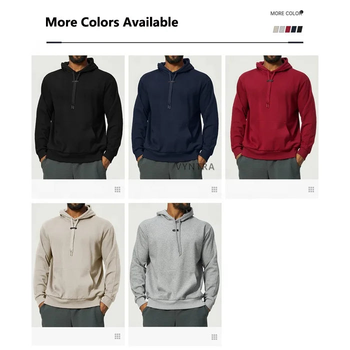 Herentrui met capuchon, lange mouwen, van katoen-polyestermix, met kangoeroezak, geschikt voor buitenactiviteiten en hardlopen. Wearduffled.com