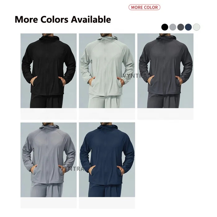 Custom Quick Dry Waterbestendige Volledige Rits Lange Mouwen Actieve Sport Top Heren Workout Hiking Running Reizen Golf Hoodie Jack Wearduffled.com