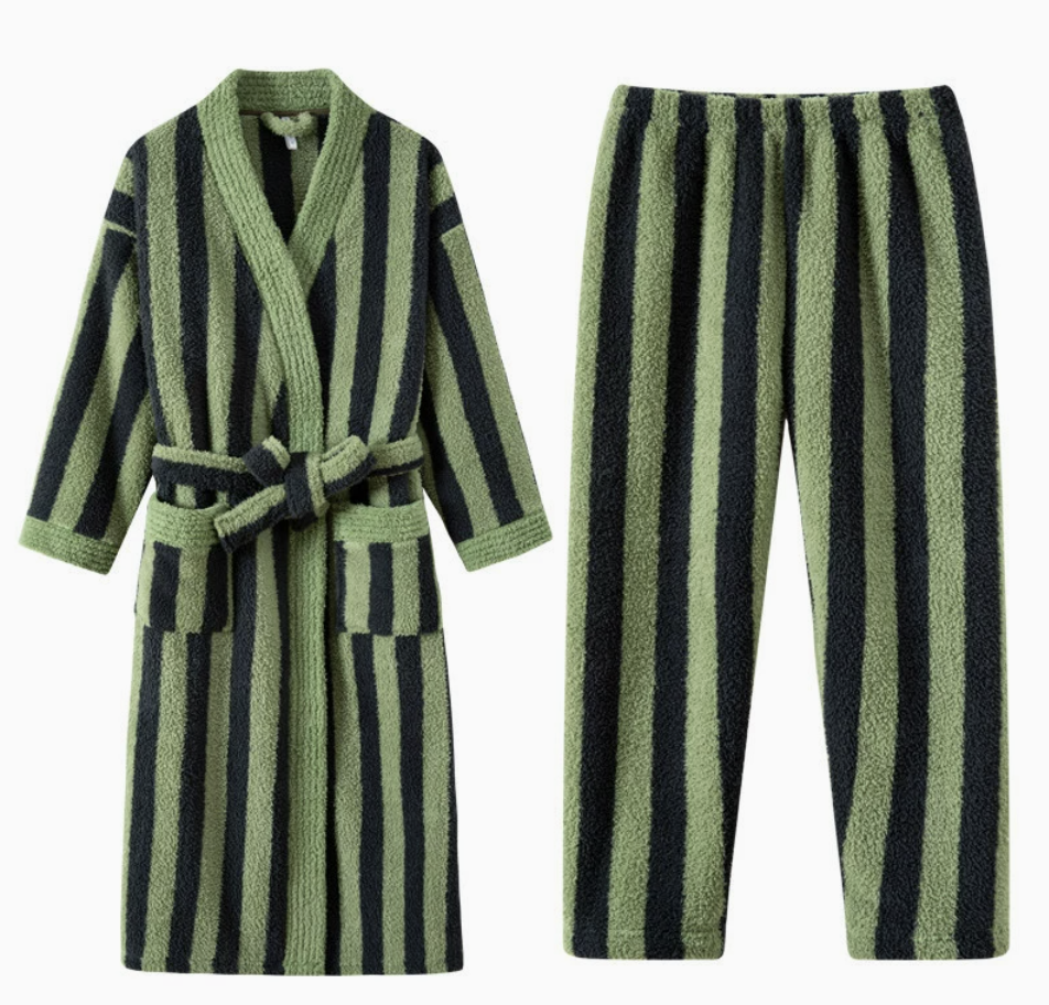 Sunday Robe Light purple corrugated printed robe (Copy) Wearduffled.com
