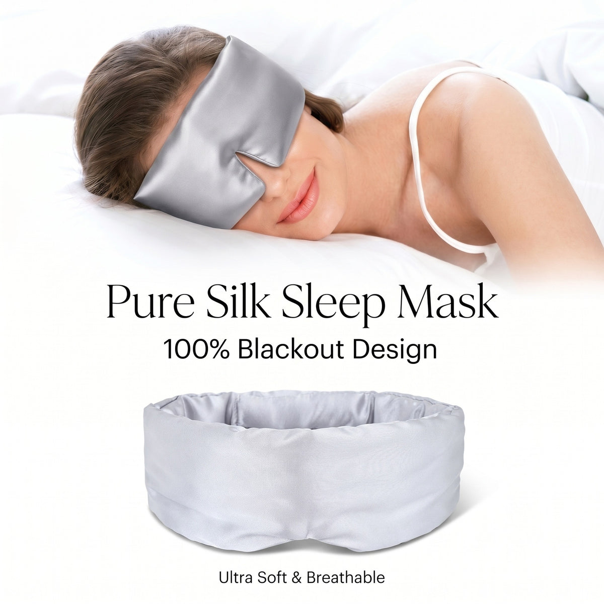 Gravity Eye Mask, Mulberry Silk Sleep Mask, Light-Blocking Eye Protection, Travel Breathable Silk Gravity Eye Mask, Custom-Made Wearduffled.com