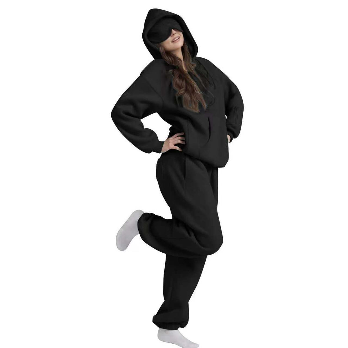 Built-in Eye Mask Hoodie Set Wearduffled.com