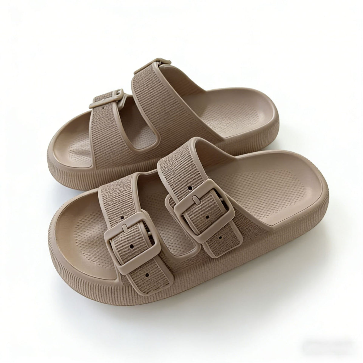 Thick-Soled EVA Slippers with Double Buckle Wearduffled.com