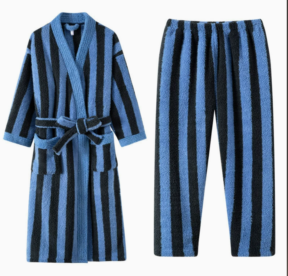 Sunday Robe Light purple corrugated printed robe (Copy) Wearduffled.com