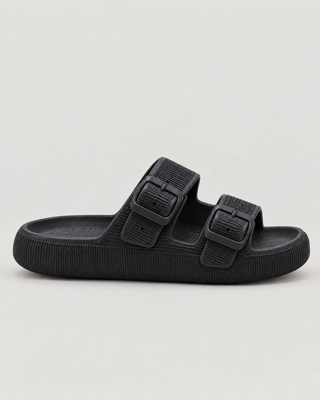 Cloud Slide  Double Buckle black Wearduffled.com