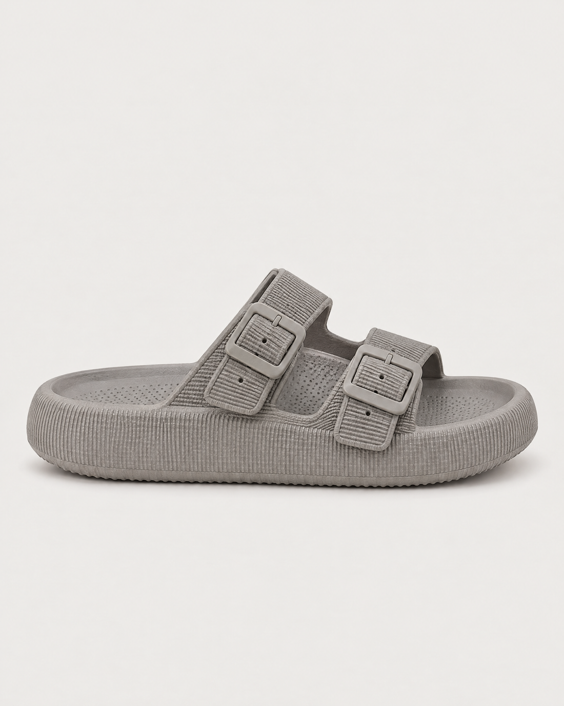 Cloud Slide  Double Buckle gray Wearduffled.com