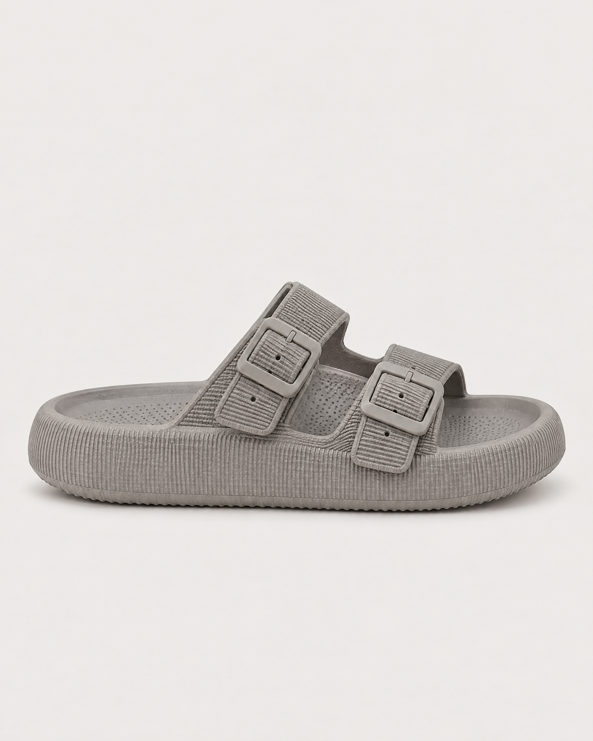 Cloud Slide  Double Buckle gray Wearduffled.com